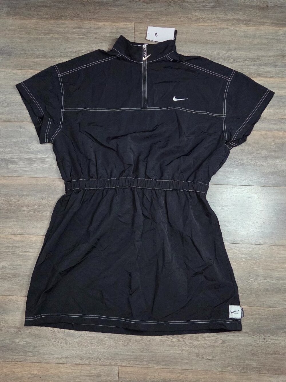 Nike Sportswear Essential Swoosh Woven Dress Women's XXL Black DM6197-010 *NWT*